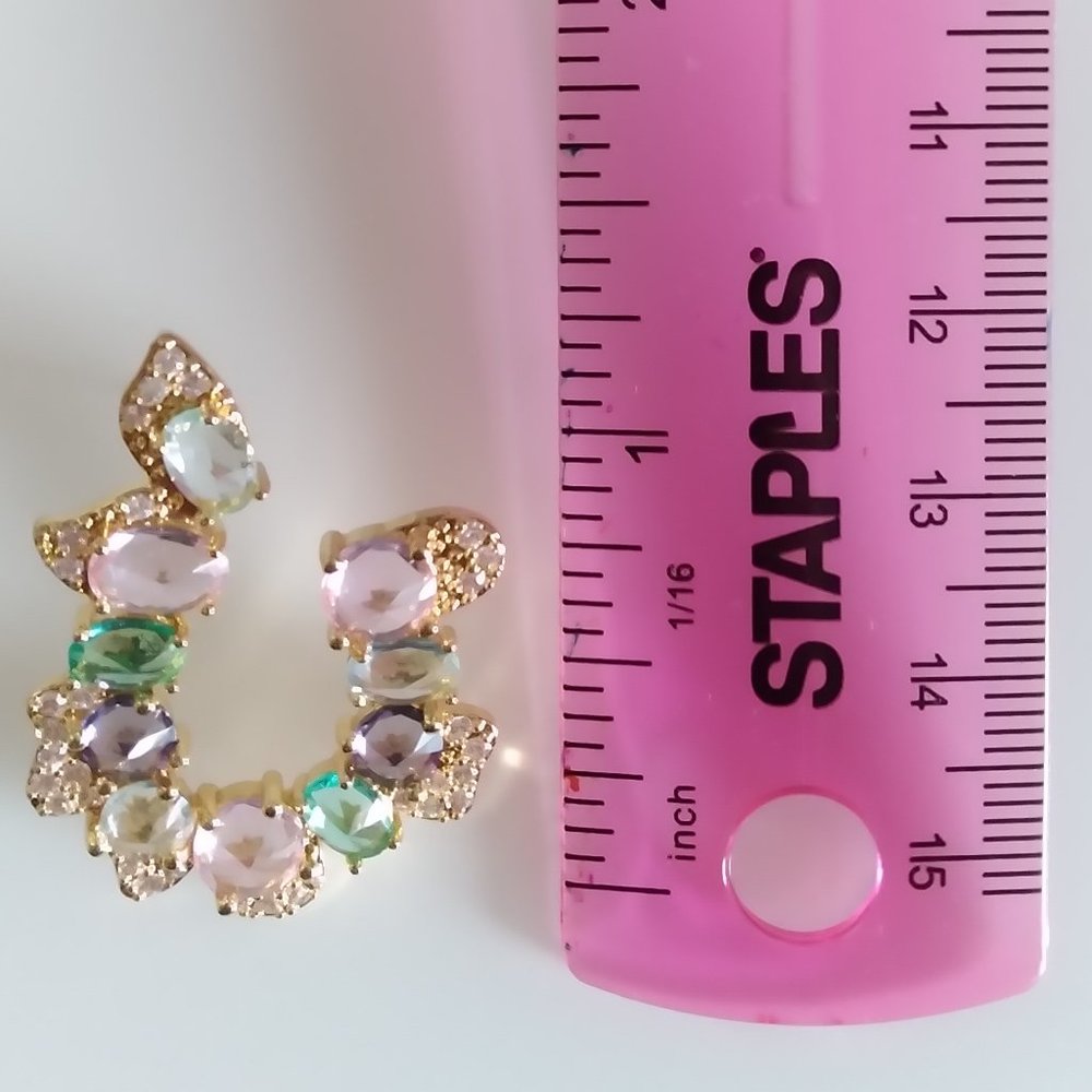 Beautiful Pastel Rhinestone Earrings - Picture 6 of 6